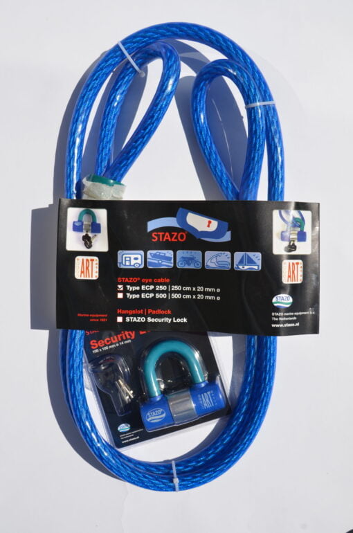 Stazo Lasso Ogenkabel 20/2500 inclusief Stazo beugelslot: ART/CCV gecertificeerd